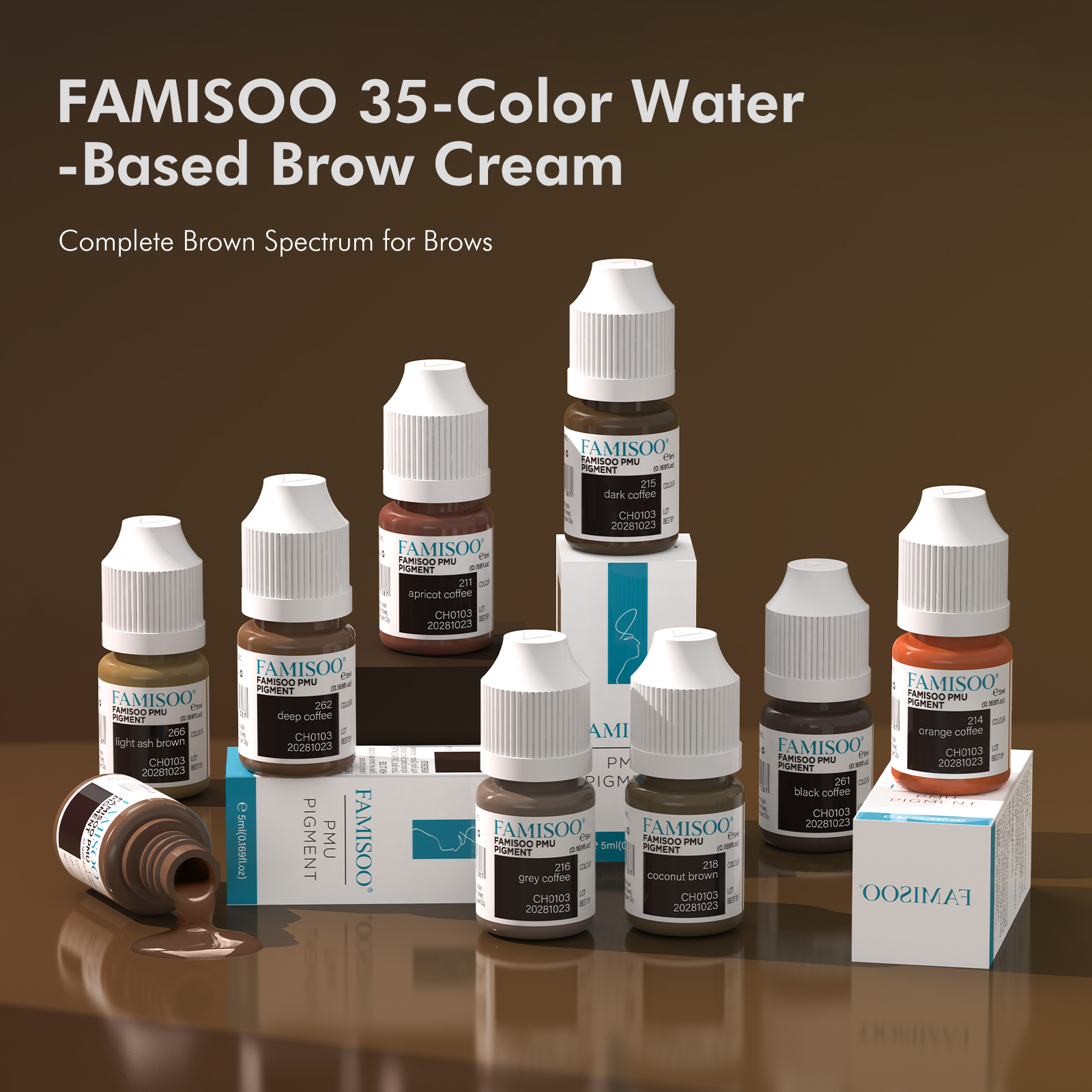 FAMISOO 35-Color Water-Based Brow Cream