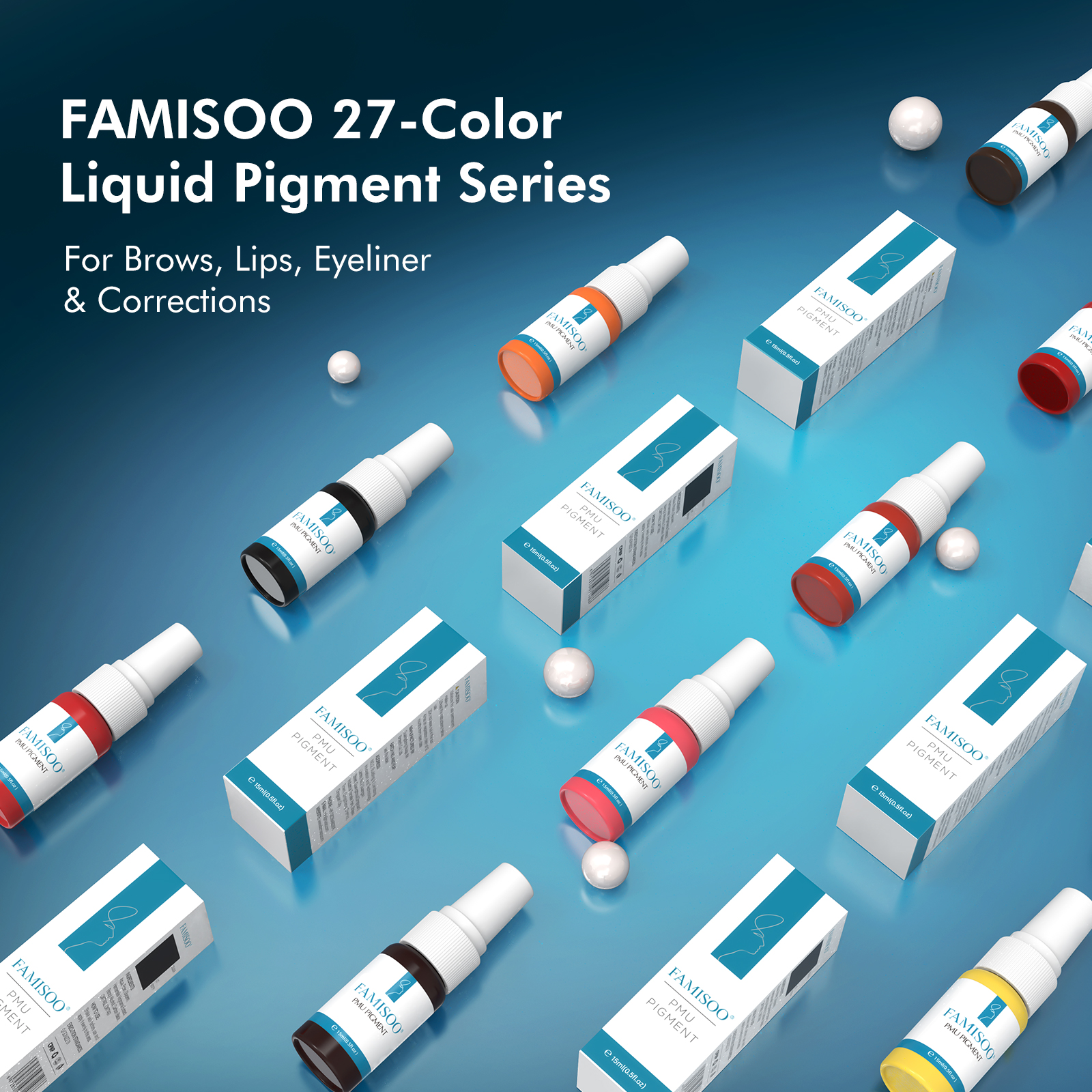 FAMISOO 15ml  27-Color Liquid Pigment Series