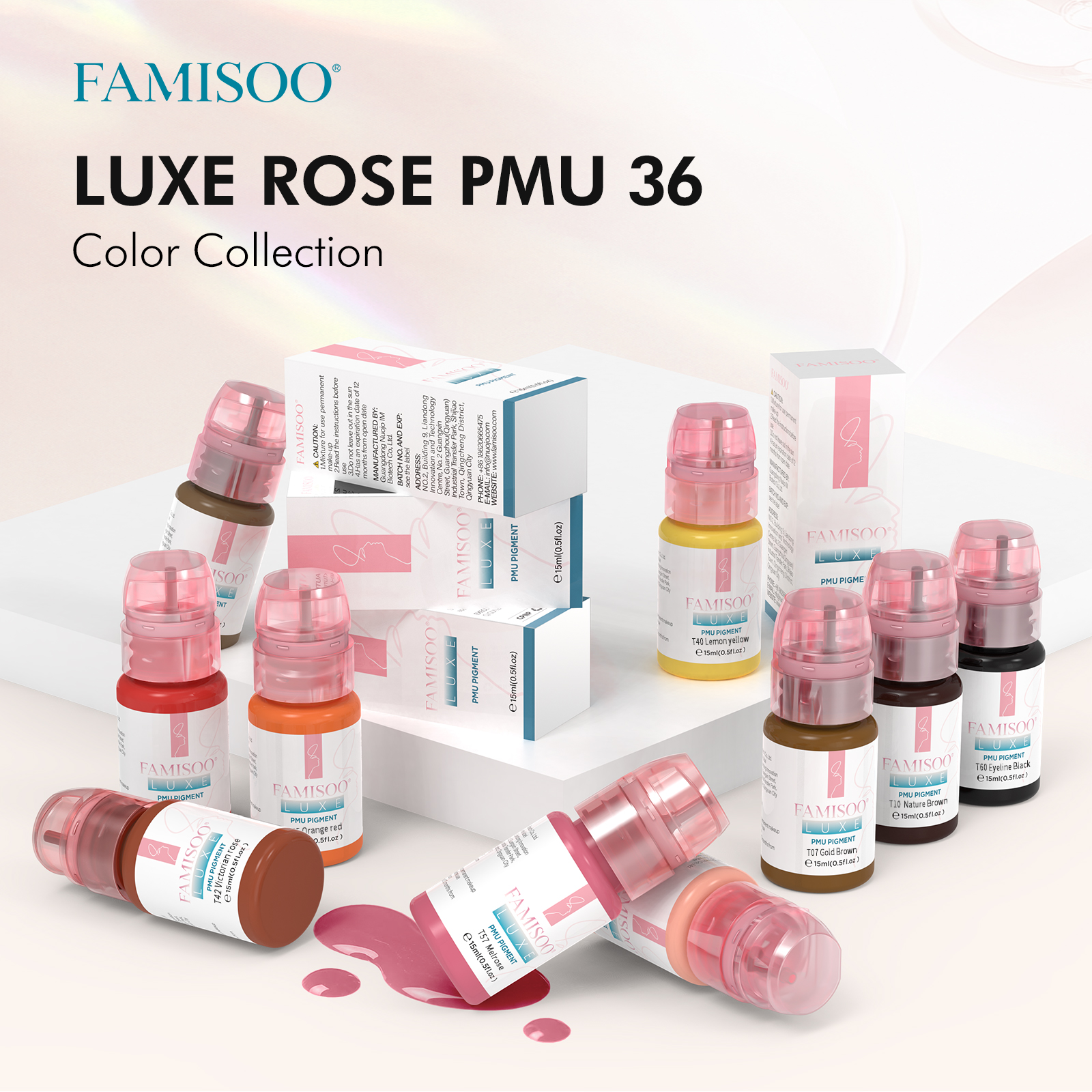 FAMISOO - Luxe Rose PMU 36-Color Collection