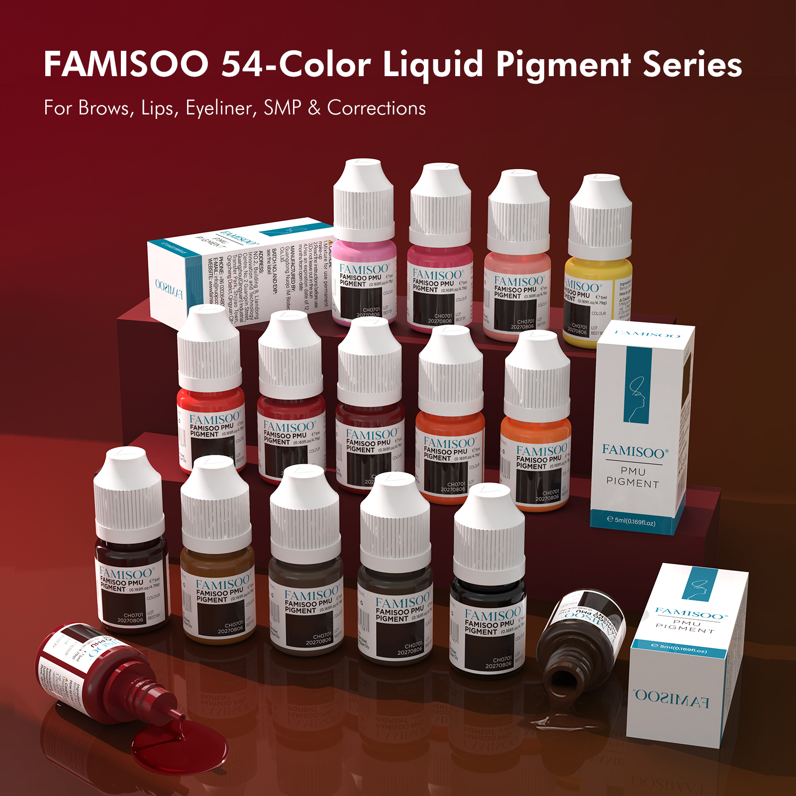 FAMISOO 54-Color Liquid Pigment Series