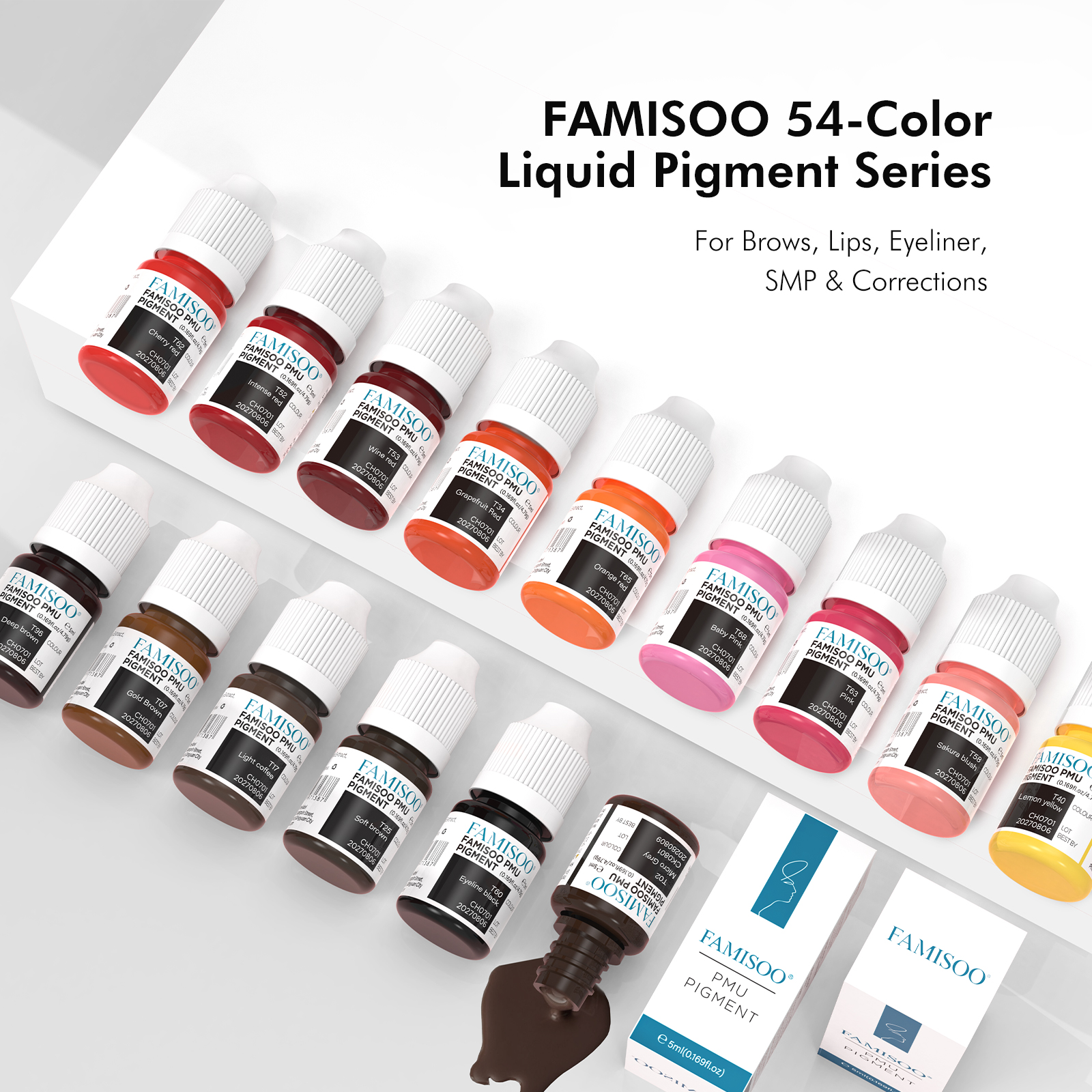 FAMISOO 54-Color Liquid Pigment Series