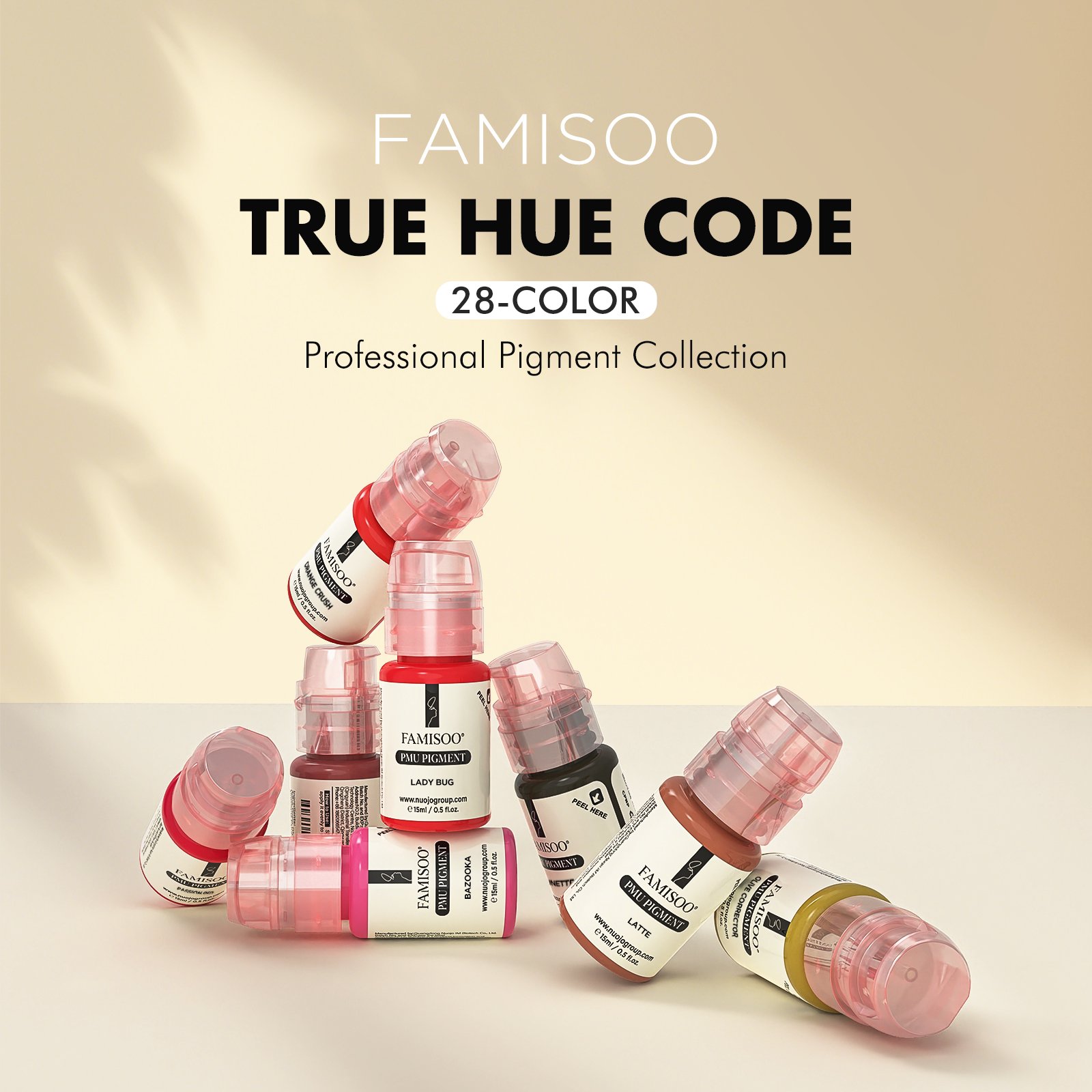 FAMISOO &middot; True Hue Code &mdash; 28-Color Professional Pigment Collection